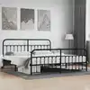 Image de vidaXL Cadre de lit métal sans matelas avec pied de lit noir 200x200cm