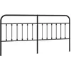 Image de vidaXL Tête de lit métal Noir 193 cm, tête de lit pour lit Double, tête de lit Noire, tête de lit en métal