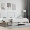 Image de vidaXL Cadre de lit métal sans matelas et tête de lit blanc 140x200 cm