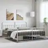 Image de vidaXL Cadre de lit métal sans matelas et pied de lit blanc 183x213 cm