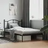Image de vidaXL Cadre de lit métal sans matelas avec tête de lit noir 107x203cm