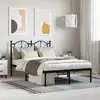 Image de vidaXL Cadre de lit métal sans matelas avec tête de lit noir 120x190cm