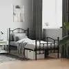 Image de vidaXL Cadre de lit métal sans matelas avec pied de lit noir 90x190 cm