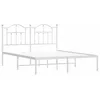 Image de vidaXL Cadre de lit métal sans Matelas et tête de lit Blanc 150x200 cm
