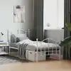 Image de vidaXL Cadre de lit métal sans matelas avec pied de lit blanc 90x190cm