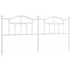 Image de vidaXL Tête de lit métal Blanc 193 cm, tête de lit pour lit Double, tête de lit Blanche, tête de lit en métal