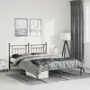 Image de vidaXL Cadre de lit métal sans matelas avec tête de lit noir 150x200cm