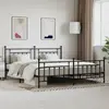 Image de vidaXL Cadre de lit métal sans matelas avec pied de lit noir 200x200cm