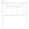 Image de vidaXL Tête de lit en métal - Design classique en blanc - Construction en acier thermolaqué - Excellent soutien dorsal - Convient pour matelas de 90 cm