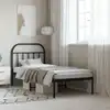 Image de vidaXL Cadre de lit métal sans matelas avec tête de lit noir 90x200 cm