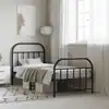 Image de vidaXL Cadre de lit métal sans matelas avec pied de lit noir 90x190 cm