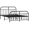 Image de VidaXL Cadre de Lit Métal Avec Tête et Pied Noir 183x213 cm, Double, Meuble de Chambre à Coucher, Lit d'Invité