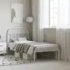 Image de vidaXL Cadre de lit métal sans matelas avec tête de lit blanc 90x190cm