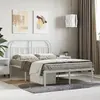 Image de vidaXL Cadre de lit métal sans matelas et tête de lit blanc 120x190 cm