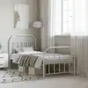 Image de vidaXL Cadre de lit métal sans matelas avec pied de lit blanc 90x190cm