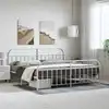 Image de vidaXL Cadre de lit métal sans matelas et pied de lit blanc 193x203 cm