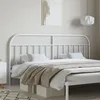 Image de vidaXL Tête de lit métal Blanc 200 cm, tête de lit pour lit Double, tête de lit Blanche, tête de lit en métal