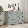 Image de vidaXL Buffet Corona gris 112x43x78 cm bois massif pin mexicain