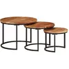 Image de vidaXL Tables gigognes 3 pcs bois massif d'acacia