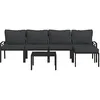 Image de Salon de jardin 6 pcs avec coussins gris acier