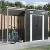 Image de vidaXL Abri de jardin avec toit prolongé anthracite 277x107x181 cm