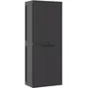 Image de vidaXL Armoire de Rangement d'Extérieur, Abri à Outils, Meuble de Rangement, Organisateur de Jardin Terrasse, Moderne, Noir 65x37x165 cm PP