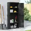 Image de vidaXL Armoire de rangement d'extérieur noir 65x37x165 cm PP