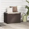 Image de vidaXL Boîte de rangement jardin coussin de siège marron 125 L PP