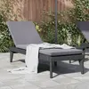 Image de vidaXL Chaise longue avec coussin anthracite 186x60x29 cm PP