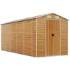 Image de vidaXL Abri de Jardin Marron Clair 191x470x198 cm Acier galvanisé