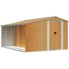 Image de vidaXL Abri de Jardin, Cabane à Outils avec Poignées, Remise à Outils avec Toit Inclinable, Abri de Rangement, Marron Clair 277x365,5x179 cm Acier Galvanisé