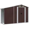 Image de vidaXL Abri de Jardin, Cabane à Outils avec Poignées, Remise à Outils avec Toit Inclinable, Abri de Rangement Terrasse, Marron 277x93x179 cm Acier Galvanisé