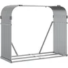 Image de vidaXL Porte-bûches gris clair 120x45x100 cm acier galvanisé
