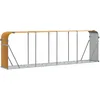 Image de vidaXL Porte-bûches, Support à Bois de Chauffage avec Rangement, Étagère à Bois de Chauffage Extérieur, Aspect Bois 300x45x100 cm Acier Galvanisé