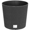 Image de vidaXL Jardinière et intérieur Amovible Anthracite 15/15,3 L rotin PP, bac à Fleurs, Pot de Jardin, Support de jardinière, Pot de Fleur