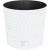 Image de vidaXL Jardinière et intérieur Amovible Blanc 15/15,3 L rotin PP, bac à Fleurs, Pot de Jardin, Support de jardinière, Pot de Fleur, Pot de Fleurs