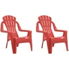 Image de vidaXL Chaises de Jardin pour Enfants Lot de 2 Rouge 37x34x44 cm PP, Chaise Longue, Chaise d'extérieur, sièges d'extérieur, sièges de Jardin