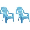 Image de vidaXL Chaises de Jardin pour Enfants Lot de 2 Bleu 37x34x44 cm PP, Chaise Longue, Chaise d'extérieur, sièges d'extérieur, sièges de Jardin
