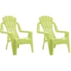Image de vidaXL Lot de 2 Chaises de Jardin pour Enfants, Fauteuil avec Accoudoirs, Sièges avec Dossier, Meubles de Terrasse Patio Extérieur, Vert PP