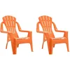 Image de vidaXL Lot de 2 Chaises de Jardin pour Enfants, Fauteuil avec Accoudoirs, Sièges avec Dossier, Meubles de Terrasse Patio Extérieur, Orange PP