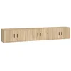 Image de vidaXL Meubles TV Muraux 3 pcs, Armoires de Télévision avec Porte, Armoires Suspendues, Meubles de Rangement Salon Salle de Séjour, Moderne, Chêne Sonoma