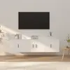 Image de vidaXL Ensemble de meubles TV 3 pcs Blanc Bois d'ingénierie