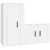 Image de vidaXL Ensemble de Meubles TV 2 pcs, Armoires de Télévision avec Portes, Meubles Télé Salon Salle de Séjour, Moderne, Blanc Bois d'Ingénierie