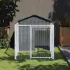 Image de vidaXL Niche pour chien avec cour anthracite 117x201x123 cm