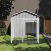 Image de vidaXL Niche pour chien avec cour gris clair 117x201x123 cm