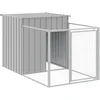 Image de vidaXL Niche pour Chien avec enclos Gris Clair 110 x 201 x 110 cm Acier galvanisé