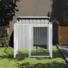 Image de vidaXL Niche pour chien avec enclos Gris clair 110 x 201 x 110 cm Acier galvanisé