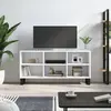 Image de vidaXL Meuble TV blanc 103,5x30x50 cm bois d'ingénierie