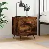 Image de vidaXL Table de chevet chêne fumé 40x35x47,5 cm bois d’ingénierie