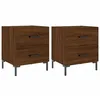 Image de vidaXL Tables de Chevet 2 pcs, Armoires de Nuit avec Tiroirs, Tables de Nuit avec Pieds, Meubles de Rangement Chambre, Moderne, Chêne Marron Bois d’Ingénierie